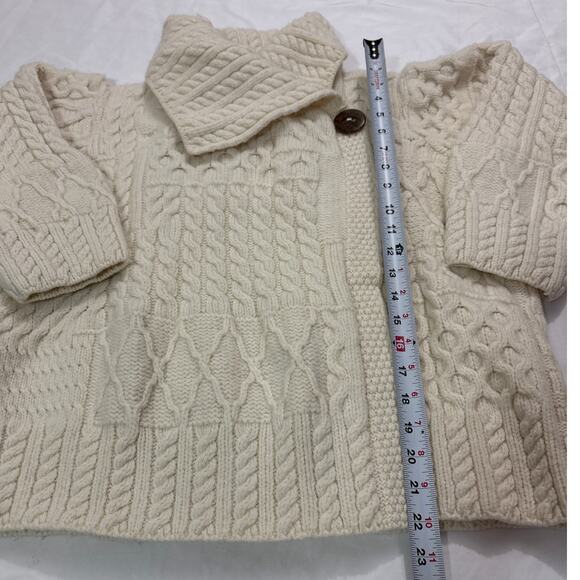 Kilronan Womens Large Knit 100% Merino Wool Ireland Wool Cardigan Shawl Chunky - Picture 9 of 9